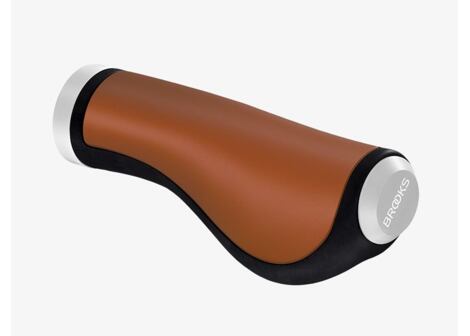 Kožené gripy na kolo Brooks Ergonomic Leather Grips 130/130, medová