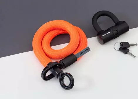 Oranžový zámek na kolo Tex-lock + U-lock