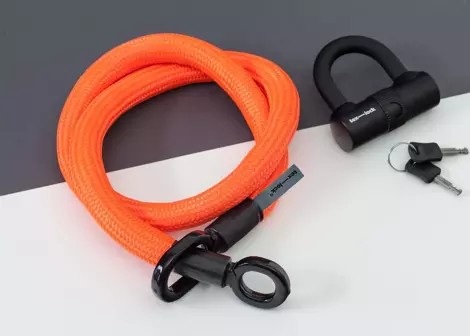 Oranžový zámek na kolo Tex-lock + U-lock