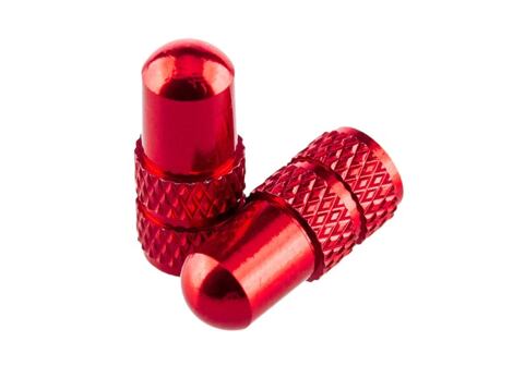 Čepičky ventilků na kolo Deity Presta Valve Caps, červená