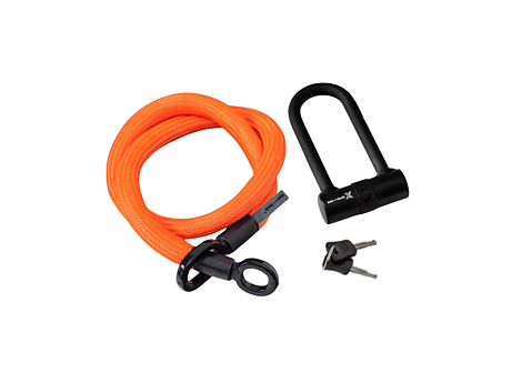 Oranžový zámek na kolo Tex-lock + X-lock 