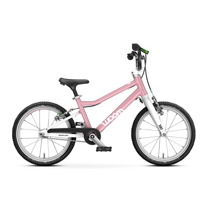 Lehké dětské růžové kolo Woom GO 3