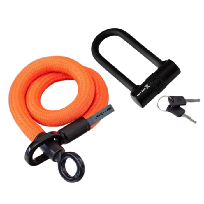 Zámek na kolo Tex-lock + X-lock, oranžová