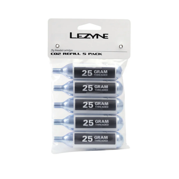 CO2 bombička Lezyne 5x25 g, Bulk Silver