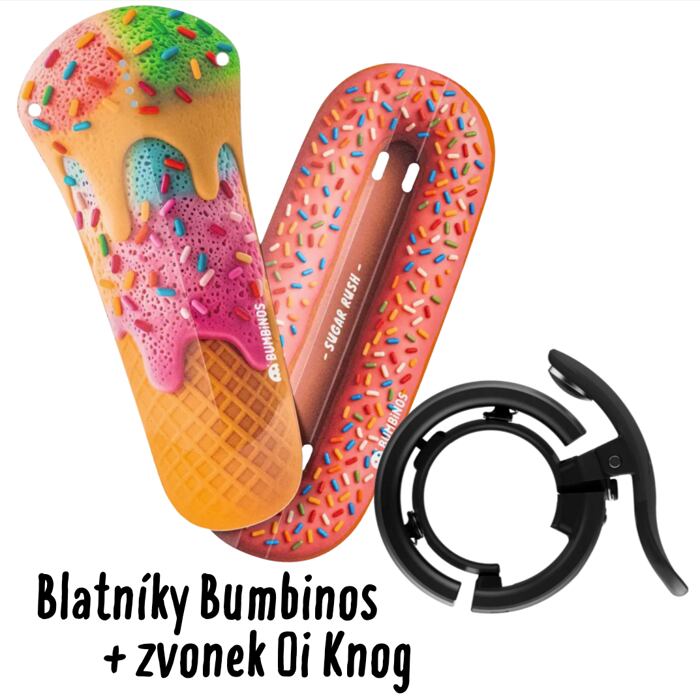 Sada blatníků Bumbinos a zvonek Oi Knog small na dětské kolo