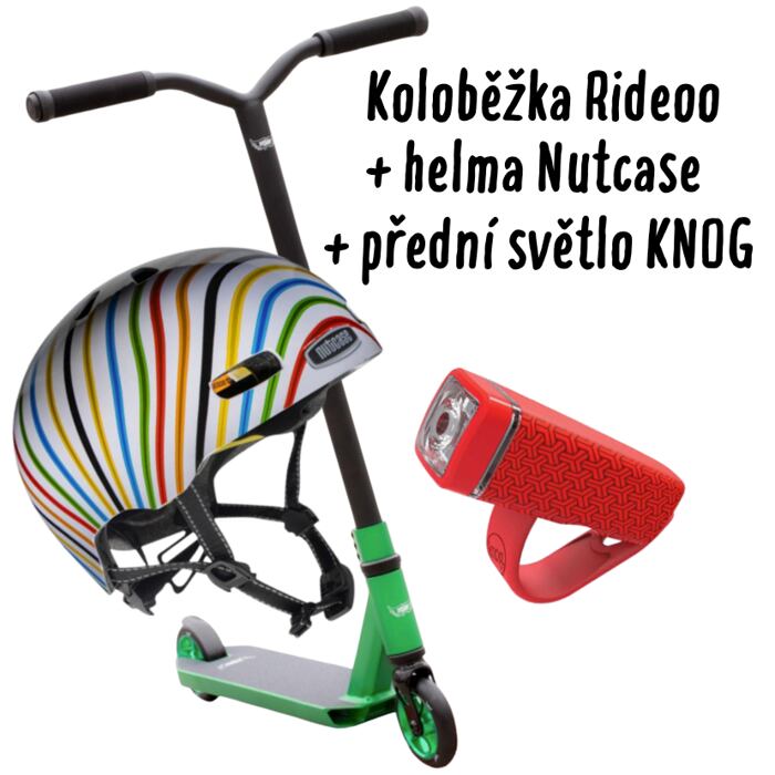 Výhodna sada helmy, koloběžky a předního světla POP KNOG