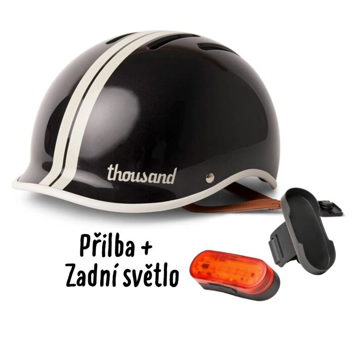 Přilba Thousand Heritage 2.0, Phantom Black a Zadní magnetické světlo