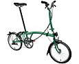 Skládací kolo Brompton C Line jednobarevné black edice, Racing Green
