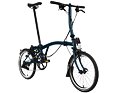 Skládací kolo Brompton C Line jednobarevné Black Edition, Ocean Blue