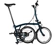 Skládací kolo Brompton C Line jednobarevné Black Edition, Ocean Blue