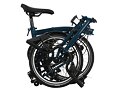 Skládací kolo Brompton C Line jednobarevné Black Edition, Ocean Blue